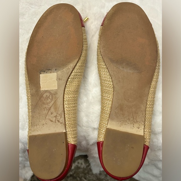 Vintage Michael Kors Red and Tan patent leather woven Flats women’s size 7.5M - Picture 8 of 9